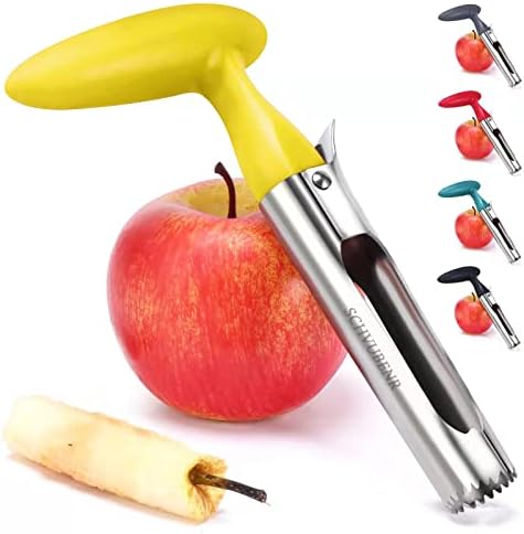  Premium Apple Corer Tool - Easy To Use And Clean - Sturdy Apple Core Remover With Sharp Serrature - Stainless Steel Corers For Apple And Pear - Core Fruits With Ease(Red)