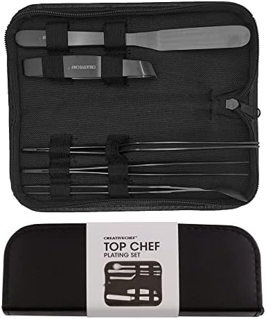  Professional Chef Plating Kit, 10 Piece Culinary Plating Set, Black, Stainless Steel (10 Piece, Black)
