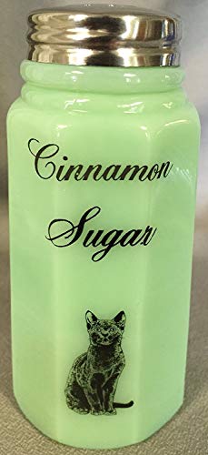  Cinnamon Sugar Shaker - Paneled - Mosser - American Made (Jade W/Black Cat)