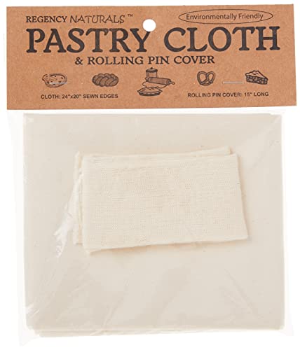  Natural Pastry Cloth & Rolling Pin Cover Set 100% Cotton