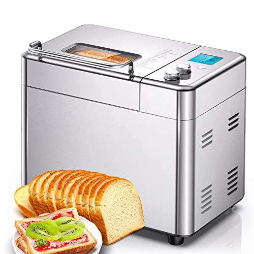  Mbj Bread Machine Stainless Steel Automatic Bread Maker Programmable Bread Maker With 3 Bread Size Fruit Nut Dispenser