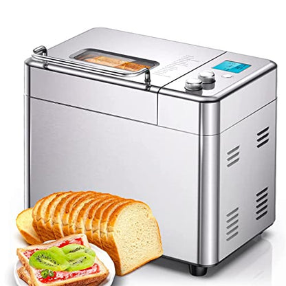  Mbj Bread Machine Stainless Steel Automatic Bread Maker Programmable Bread Maker With 3 Bread Size Fruit Nut Dispenser