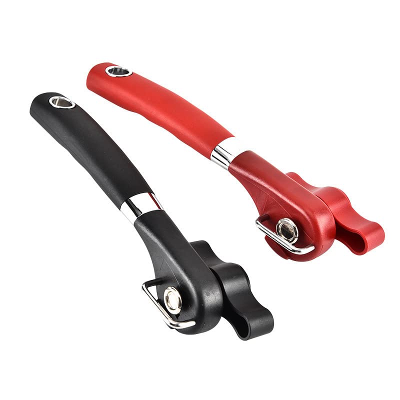 GENERIC Cut Safe Can Opener Manual Can Opener Smooth Edge Heavy Duty Handheld Side Cut Can Opener Ergonomic Smooth Edge Food Grade Stainless Steel Cutting Can Opener For Home Kitchen & Restaurant (2 Packs)