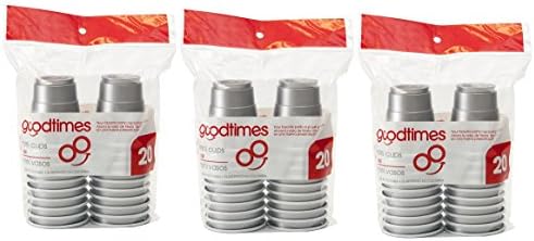  2oz Mini Party Cups (3 Packs Of 20 Cups) Perfect Size For Liquor Shots, Jello Shots, Halloween Parties, Serving Condiments And Kids Love Them Too! (Silver)