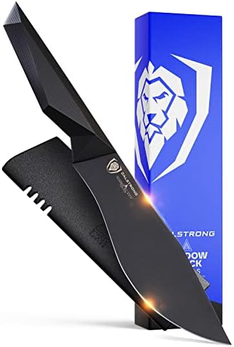  Chef Knife - 8 Inch - Shadow Black Series - Black Titanium Nitride Coated - Razor Sharp Kitchen Knife - High Carbon 7CR17MOV-X Vacuum Treated Steel - Sheath - NSF Certified