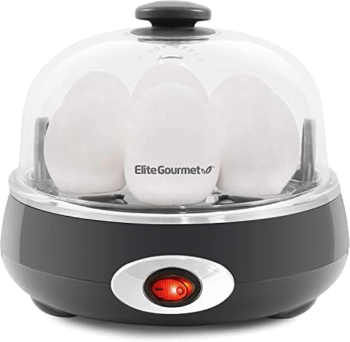  Elite Gourmet EGC-007B# Rapid Egg Cooker, 7 Easy-To-Peel, Hard, Medium, Black & ESM2207 Maxi-Matic Sandwich Panini Maker Grilled Cheese Machine Tuna Melt Omelets Non-Stick Surface, 2 Slice, Black