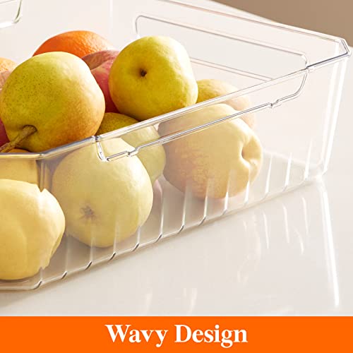  8pcs Big Refrigerator Organizer Bins Set, Multi-size Clear Fridge Organizer Stackable Box For Kitchen Cabinet Bathroom Pantry Laundryroom Shelves Storage, BPA-Free Food Safety