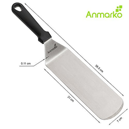  Spatula Turner Stainless Steel - Metal Spatula Set - Hibachi Spatula Great As BBQ Grill Accessories For Grill And Flat Top Griddle