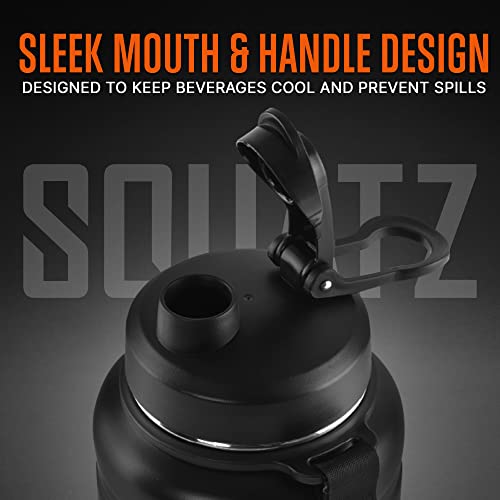  74 Oz Neptune Series Steel Water Bottle, Stainless Double Wall Vacuum Insulated Jug With Handle Strap, Large Capacity Leak Proof Wide Mouth Thermos For Gym, Travel, Hiking, And Camping