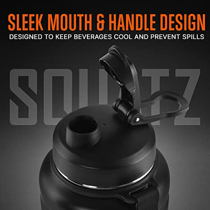  74 Oz Neptune Series Steel Water Bottle, Stainless Double Wall Vacuum Insulated Jug With Handle Strap, Large Capacity Leak Proof Wide Mouth Thermos For Gym, Travel, Hiking, And Camping