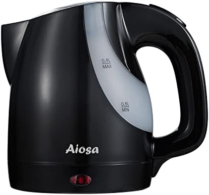  Mini Electric Kettle 0.9L,Kettle Water Boiler,Portable Tea Kettles With Auto Shut Off,Travel Kettle,Personal Kettle,Aiosa Electric Kettle(Black)