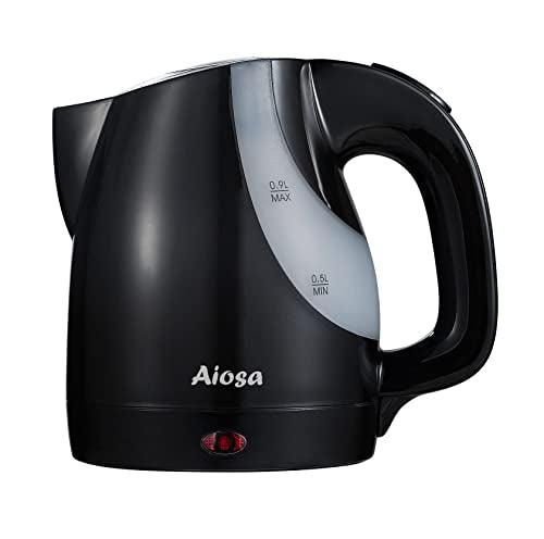  Mini Electric Kettle 0.9L,Kettle Water Boiler,Portable Tea Kettles With Auto Shut Off,Travel Kettle,Personal Kettle,Aiosa Electric Kettle(Black)