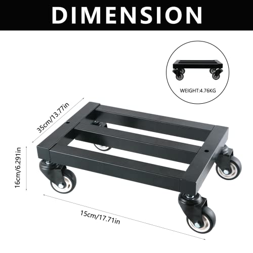  4 Wheels Heavy Duty Furniture Dolly, Flat Dolly Cart For Moving Furniture Fridge Luggage And Other Large Items, 18x12x6 Inch 360-degree Adjustment, Black