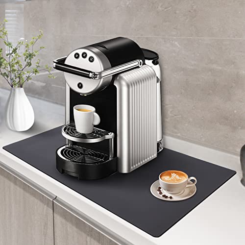  Coffee Mat Absorbent Coffee Bar Mat For Kitchen Hide Stain Rubber Backed,Super Absorbent Draining Mat,12" X 19" Coffee Bar Accessories Fit Under Coffee Pot