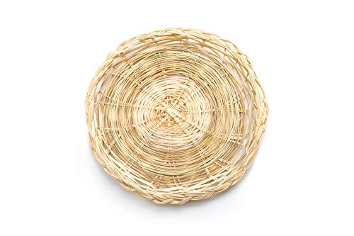  Brown Wicker Paper Plate Holders, 9.75 X 9.75 X 0.5 Inches