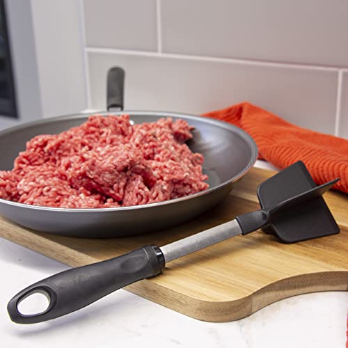  Wisconic Stainless Steel Nylon Meat Chopper Utensil - Durable Material, Heat Resistant, Kitchenware, Dishwasher Safe - Made In The USA - Prussian Blue (Black)