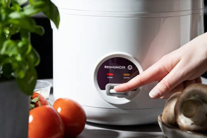  Rice Cooker & Steamer With Keep-Warm Function - 5 Cups Uncooked Rice - Ceramic Coating Incl. Steamer Insert - For 1-6 People