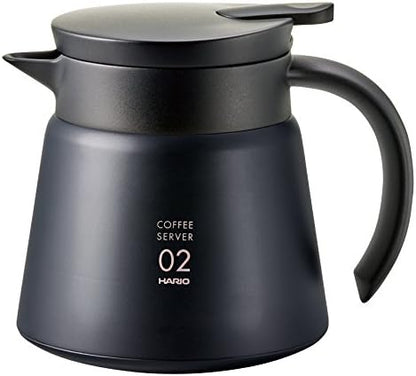 Hario V60 Insulated Metal Beverage Server, 600ml, Black