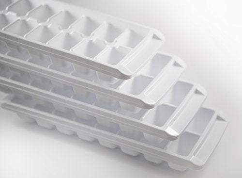  Easy Release White Ice Cube Tray, 16 Cube Trays (Pack Of 4) (4 Pack - 64 Cubes)