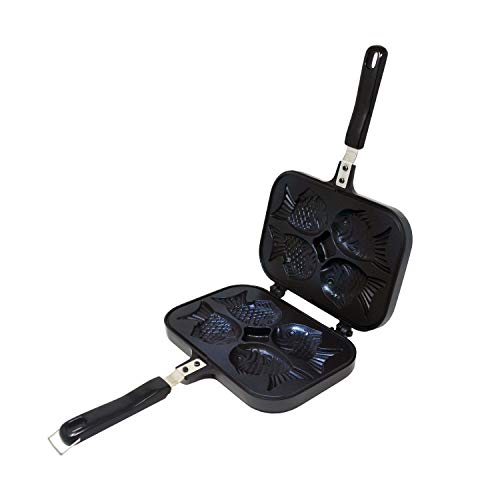  Traditional Taiyaki 붕어빵 Fish Shaped Cake Pan Waffle Pancake Bread Maker. Quick And Easy Dessert Maker. Cook Up To 4 Pastry Dough. Home Cooking