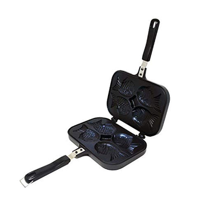  Traditional Taiyaki 붕어빵 Fish Shaped Cake Pan Waffle Pancake Bread Maker. Quick And Easy Dessert Maker. Cook Up To 4 Pastry Dough. Home Cooking