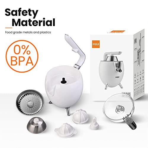  Citrus Juicer - Electric Orange Juice Squeezer Powerful Motor-Stainless Steel Cup Body Easy To Clean, Juicer Machine Maker For Lemon Grapefruits (White)