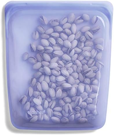  Silicone Reusable Storage Bag, Snack (Agave) | Food Meal Prep Storage Container | Lunch, Travel, Makeup, Gym Bag | Freezer, Oven, Microwave, Dishwasher Safe, Leakproof