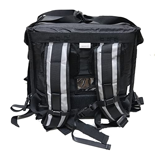  K-64B: Big Pizza Delivery Backpack, Food Bag, Side+Top Loading, Zipper Closure, 16" L X 16" W X 16" H