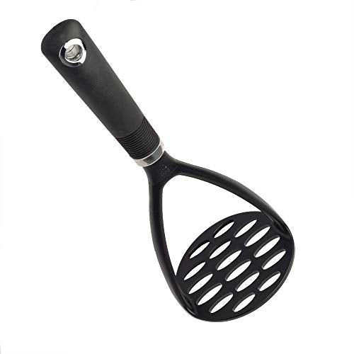  Potato Masher Sturdy And Heat Resistant, Safe For Non-Stick Cookware, Soft Grip Nylon Gadget, Black