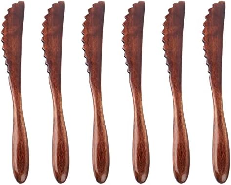  Framendino, 6 Pack Wooden Butter Spreaders Wood Cheese Peanut Jelly Jam Sandwich Cream Spreader Breakfast Dessert Condiment Spatula Spatulas For Kitchen Baking Tool Natural Color 6.5"