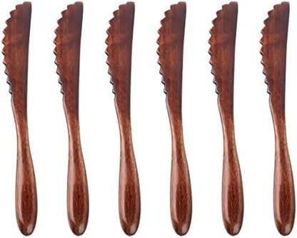 Framendino, 6 Pack Wooden Butter Spreaders Wood Cheese Peanut Jelly Jam Sandwich Cream Spreader Breakfast Dessert Condiment Spatula Spatulas For Kitchen Baking Tool Natural Color 6.5"