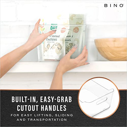  | Plastic Organizer Bins, Large - 4 Pack | The SOHO Collection | Multi-Use Organizer Bins | Pantry Organizer & Freezer Organizer Bins | Plastic Storage Containers | Bins For Home & Kitchen Org