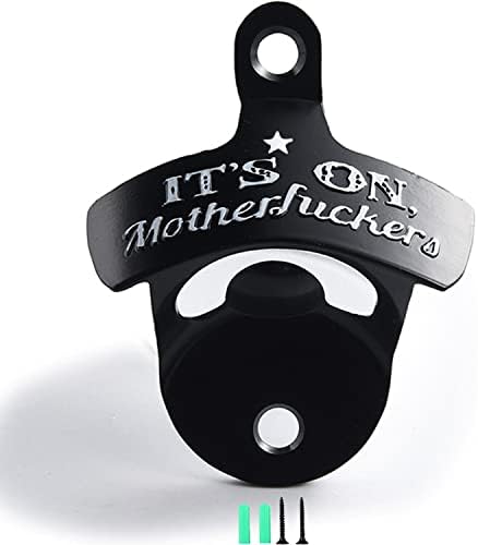  Bottle Opener Wall Mounted, Christmas Funny Wall Mount Bottle Opener For Men Dad Beer Lovers,Novelty Birthday Fathers Day With Mounting Screws Wall Anchors（1 Pack)