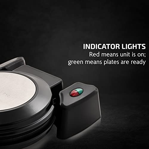  Vente Electric Waffle Maker 1000W Power With Nonstick Plates And 180 Rotating Flip Function, Perfect For Cooking Belgian Waffles And Breakfast, Portable And Compact Design, Black WMF1440BR