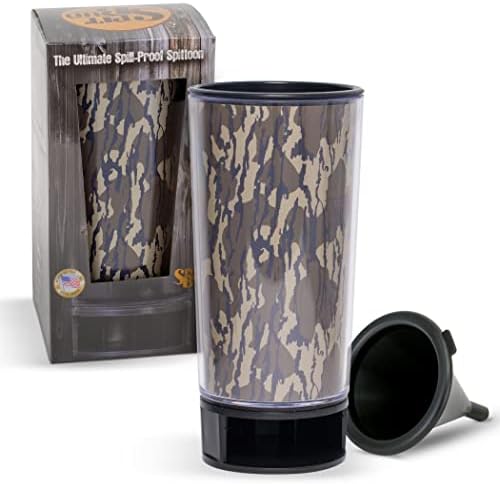  Ossy Oak Shadow Grass Blades By Spit Bud - The Ultimate Spittoon For Chew - Portable Dip & Snuff Cup With Lid, Pop Tab, Spill-Proof Funnel, Can Cutter & Holder - Fit In Cup Holders - Holds 8oz - Made In USA