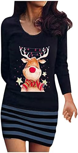  Pullover Sweatshirts For Women Cute Plus Size Christmas Print Long Sleeve Fashion Sweatshirts Pullover Top Streetwear