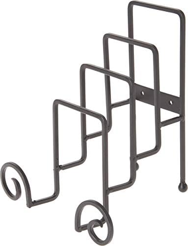  Wrought Iron 4 Plate Table Stand, 8" H X 7.25" W X 6" D