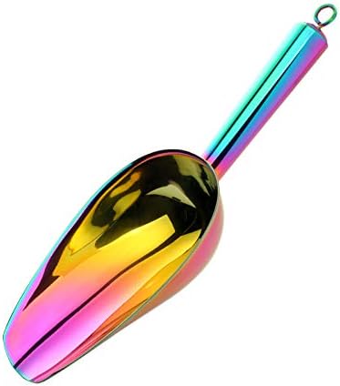  Stainless Steel Ice Scoop, Thickened Metal Food Candy Scoop For Kitchen Bar Party Wedding, Heavy Duty, Mirror Finish - Rose Gold