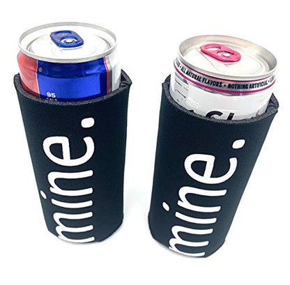  Slim Can Cooler Insulated - 2 Pack - Compatible With White Claw Michelob Ultra Truly - Mine - Black