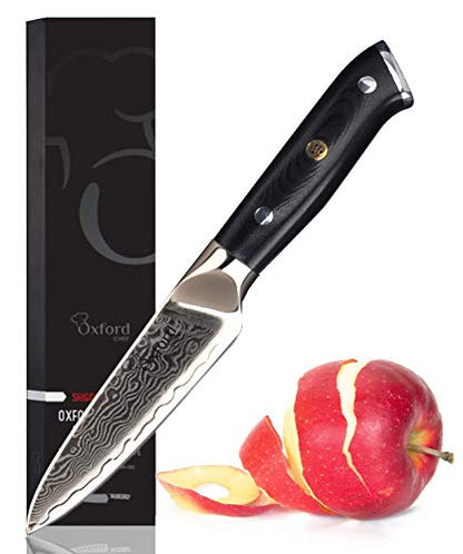  Paring Knife- 3.5 Inch - Damascus Japanese- VG10 Super Steel 67 Layer High Carbon Stainless Steel- Razor Sharp, Stain & Corrosion Resistant, Awesome Edge Retention