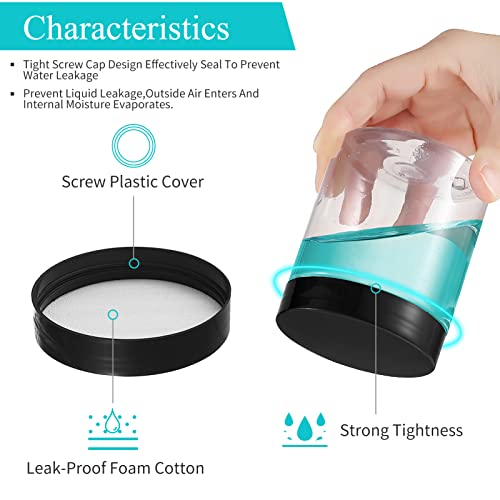  8OZ 32PCS Plastic Jars With Lids Empty Slime Cosmetics Containers Clear Gift Food Jars Round PET Cream Jars With Black Lids Pen Labels For Kitchen Storage Spices Dry Food Body Butter Slime Making
