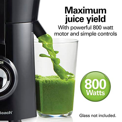 Hamilton Beach Juicer Machine, Big Mouth Large 3” Feed Chute For Whole Fruits And Vegetables, Easy To Clean, Centrifugal Extractor, BPA Free, 800W Motor, Black