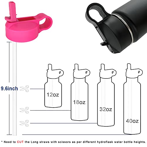  10-Pack Replacement Straws Compatible With Hydro Flask Wide Mouth Bottle Straw Lid With Straw Brush, BPA Free (Fit For Hydroflask Bottles)