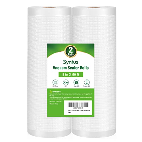  Vacuum Sealer Bags, 2 Rolls 8" X 50' Commercial Grade Bag Rolls, Food Vac Bags For Storage, Meal Prep Or Sous Vide