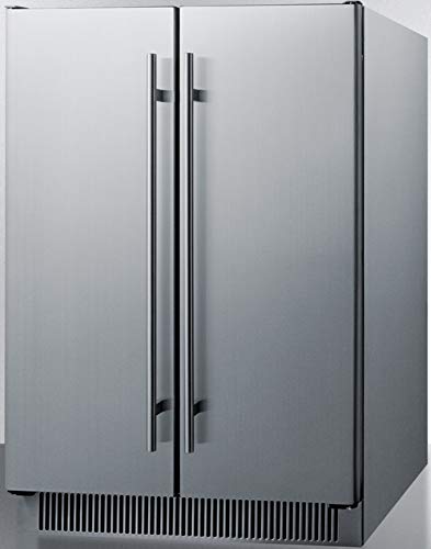  CL66FDOS 24"" Classic Collection Dual Temperature Zone Beverage Center With 5.1 Cu. Ft. Capacity 6 Wine Racks 3 Adjustable Glass Shelves Open Door Alarm And Automatic Defrost In Stainless Steel