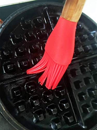  Cast Iron Waffle Maker With Handle Hoder And Basting Brush…