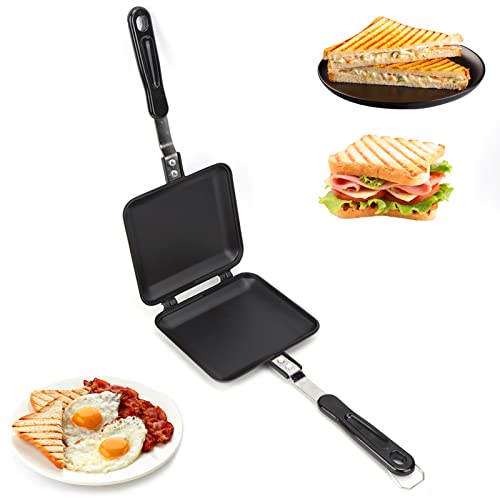  Double-sided Breakfast Sandwich Maker, Nonstick Baking Fry Pan For Kitchen