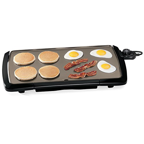  Presto 07055 Cool-Touch Electric Ceramic Griddle, 20", Black & Electric Skillet, 16", Grey Ceramic