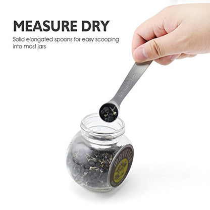  18/8 Stainless Steel Measuring Spoons, Set Of 6 For Measuring Dry And Liquid Ingredients