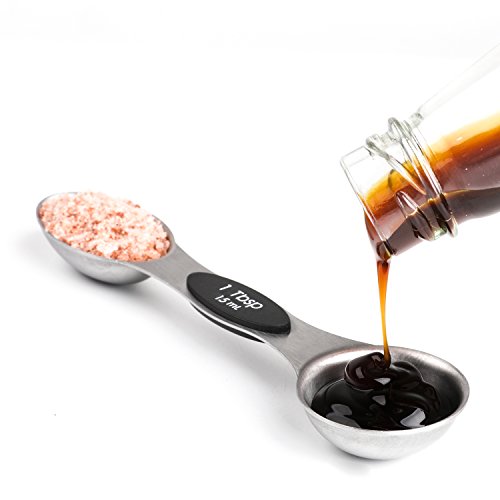  Magnetic Measuring Spoons Set Dual Sided Stainless Steel Measuring Spoon Stackable Teaspoon For Measuring Dry And Liquid Ingredients